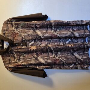 WICK WEAR BOO, MENS POLO CAMOFLAGE POLO SHIRT, SIZE LARGE.